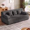 Advwin 200cm 3-Seater Sofa Bed 2 in 1 Convertible Corduroy Compressed Couch Grey