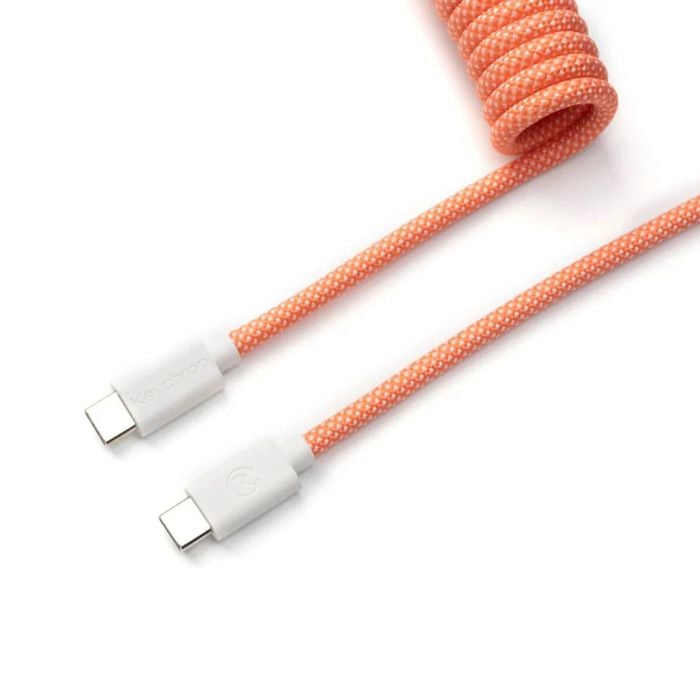 Keychron Coiled Aviator Cable (pink Orange / Straight)