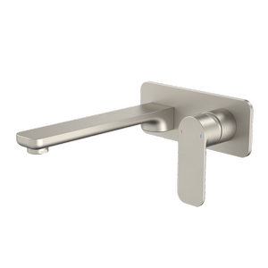 Caroma Luna Wall Basin/Bath Mixer Brushed Nickel