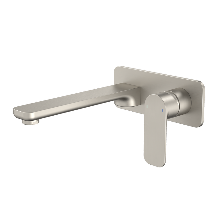 Caroma Luna Wall Basin/Bath Mixer Brushed Nickel WELS 6 Star 4.5L/min