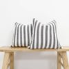 Gioia Casa 2-pack Linen Cotton Cushion Covers - Yarn Dyed 55% Linen 45% Cotton - Black, 45cm X 45cm