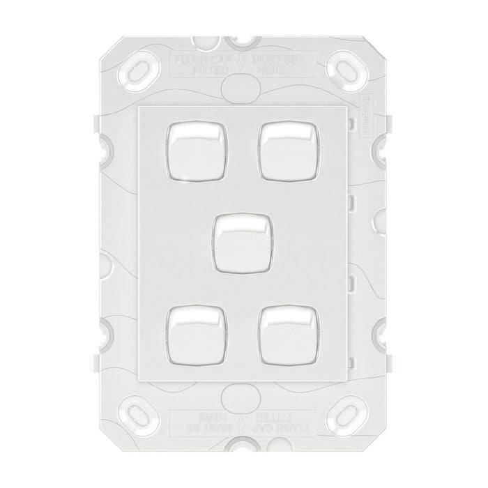 HPM ARTEOR 5 Gang Wall Switch - No Coverplate - Transparent