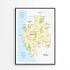 Gabon Road Map  Print 100% Australian Made 60x90cm  (Poster)