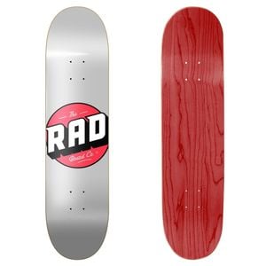 Rad Board Co Logo Skateboard Pro Premium Durable 8.375 Decks - Solid Silver/red