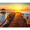Wooden Pier Between Sunset in Phuket   Print 100% Australian Made 120 x 90cm  (Stretched)