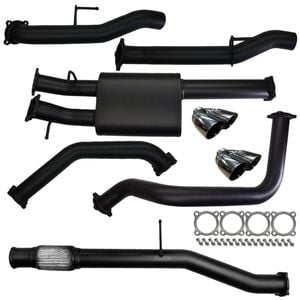 Ignite Exhausts Chevrolet Silverado 1500 6.2L V8 Cat Back Single 3.5 to 3" Dual Rear Straight Pipe Black Chrome Tips Stainless
