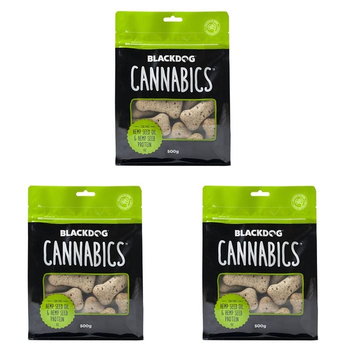 3x Blackdog Cannabics Dog/Pet Treats Hemp Seed Oil/Protein Food/Snacks 500g