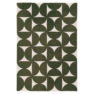 Loopsie-290cm X 200cm-jardime Green And Ivory Geometric Washable Rug