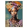Urban Style Brushmarks Foiled Canvas African Woman Teal