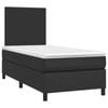 vidaXL Box Spring Bed with Mattress Black Bed Base King Single Size Faux Leather