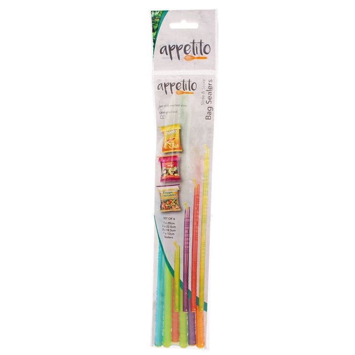 6pc Appetito Slide & Store Bag Sealers Assorted