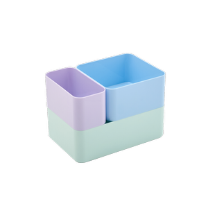 Inabox 3 Piece Pastel Stackable Organiser Set
