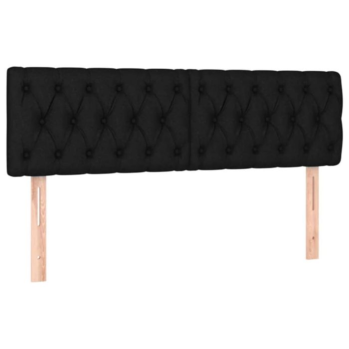 vidaXL Headboards Upholstered Wall Bed Header Bedroom 2 pcs Black 80 cm Fabric