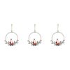 3x LVD Santa Wreath Beaded Chain Christmas Holiday Decoration 16x16cm Red/Green