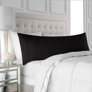 CottonMore 100% Cotton 350TC  Black Body Pillowcase Cover 48x150cm
