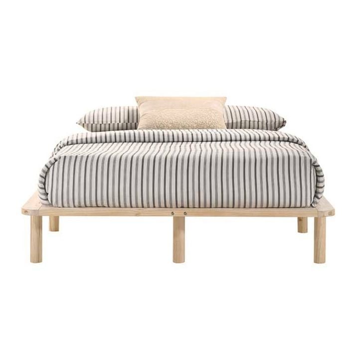 Platform Bed Base Frame Wooden Natural King Single Pinewood