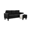 Foret 3 Seater Sofa Modular Corner Lounge Three Seat Couch Ottoman Fabric Black