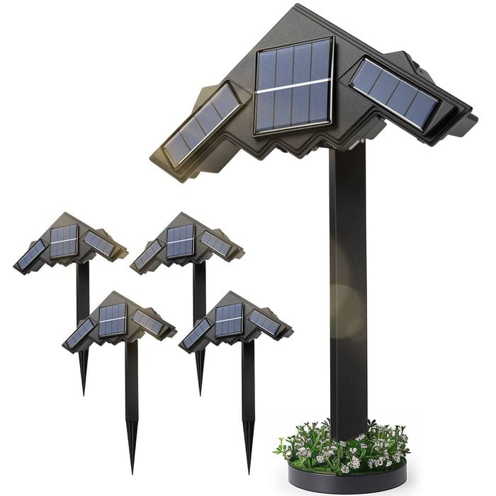 Advwin 2 in 1 Solar Spot Lights Outdoor 4 Pack Warm White Landscape Spotlights