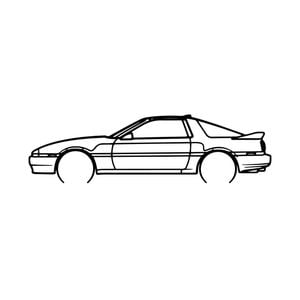 Ignite Laser Toyota Mk3 Supra Silhouette Metal Wall Art Coated Black 23.6inch/60cm