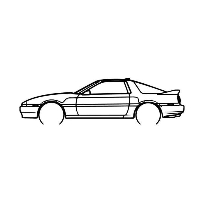 Ignite Laser Toyota Mk3 Supra Silhouette Metal Wall Art Coated Black 23.6inch/60cm