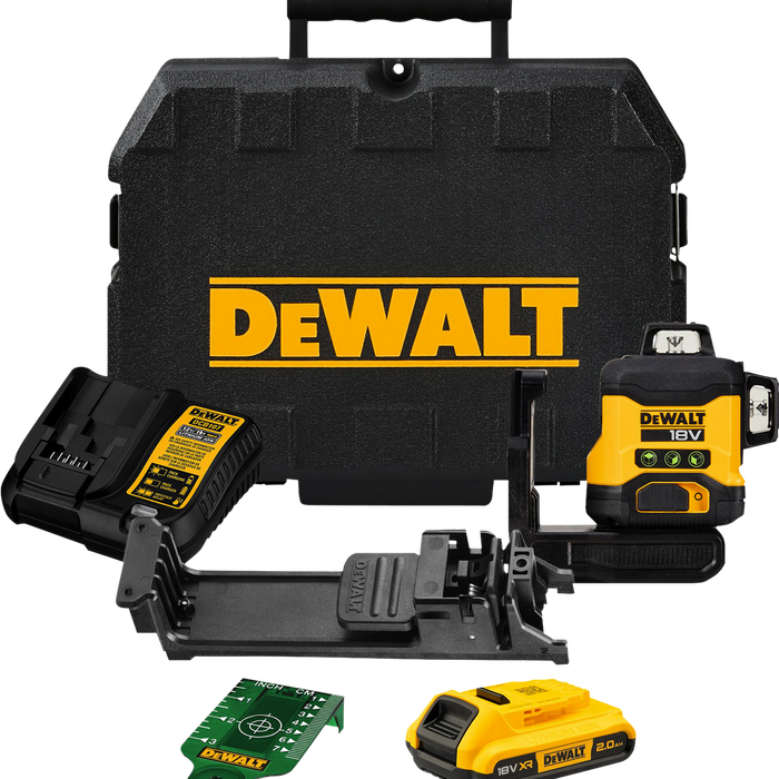 DeWALT 18V Li-ion XR Compact 3 x 360° Green Beam Multiline Laser Combo Kit