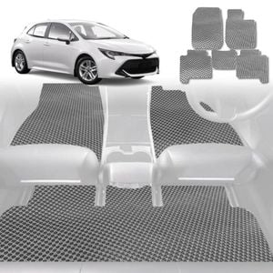 6D Diamond Car Floor Mats for Toyota Corolla 2013-2018-Full Set-Grey-Outback GT