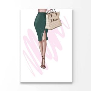 Luxury Handbag with Stylish Heels Print 100% Australian Made 100x150cm (Stretched Canvas)