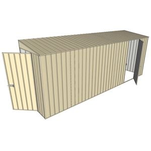 Build-A-Shed 1.2 x 5.2 x 2.0m Skillion Single Hinged Side Door Shed - Cream