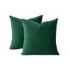 Gioia Casa Twin-Pack Velvet Cushion Covers – Soft Microfibre Cushion Covers with Hidden Zipper (Emerald Green, 45cm*45cm)