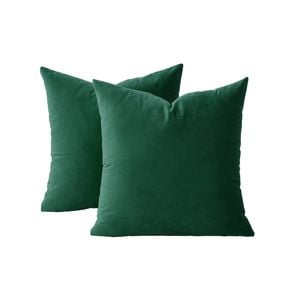 Gioia Casa Twin-Pack Velvet Cushion Covers – Soft Microfibre Cushion Covers with Hidden Zipper (Emerald Green, 45cm*45cm)