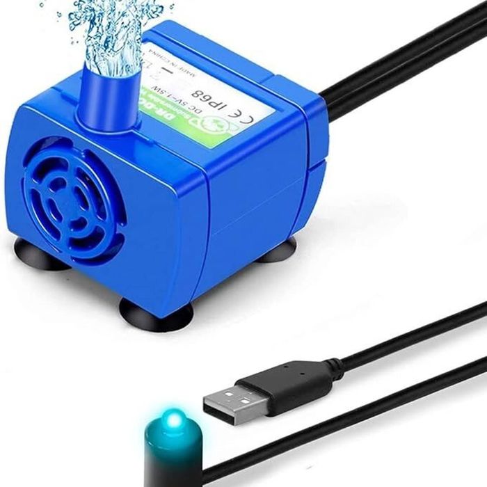 YES4PETS Cat Pet Water Fountain Pump Replacement LED Light DR-DC for Round Cubic Flower Cap Fountains