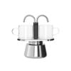 Leaf & Bean Melbourne Mini Stovetop Espresso Maker 2 Cups Silver & Black 15x13x8cm
