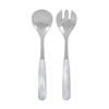 Davis & Waddell Nuvolo Marble Salad Servers 2pcs Set White Grey & Silver 26x6x2.5cm