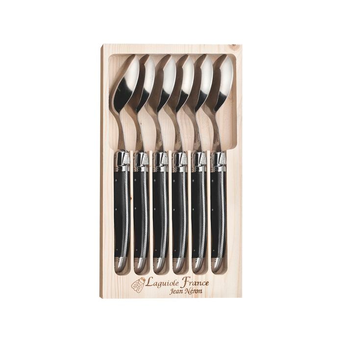 Laguiole Jean Neron 6pc. Soup/dessert Spoon Set - Black