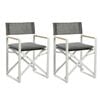 GRACE Deck Chair White with seat cushion (set of 2)