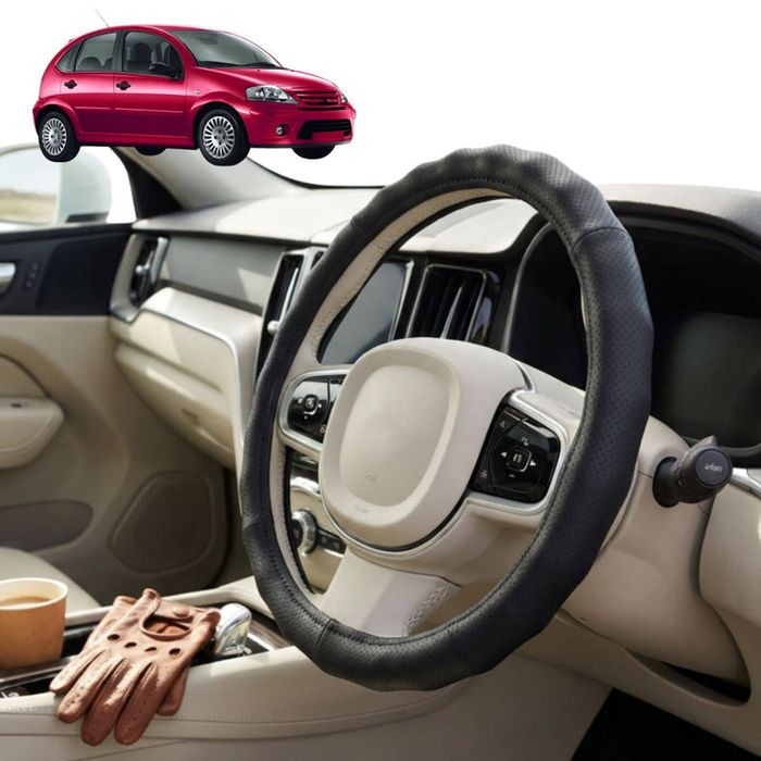 Australian Goose Steering Wheel Cover for Citroen C3 2002 - 2010 (FC FN) Circle Black