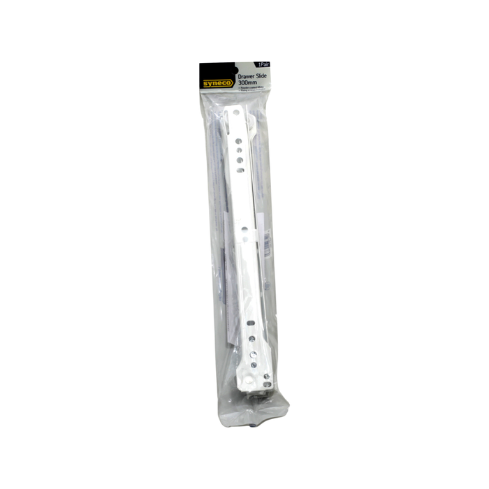 Syneco 300mm White Drawer Slide - 1 Pair