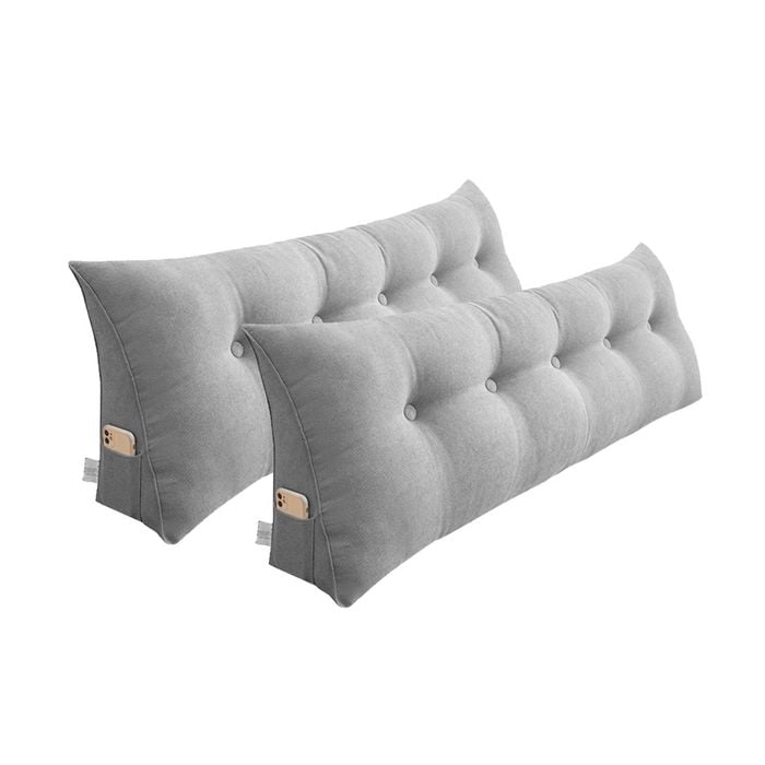 SOGA 2x 150cm Silver Wedge Pillows