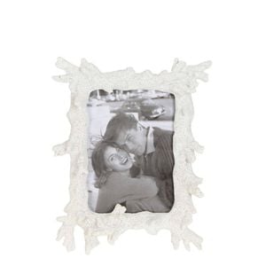 Belle Kaia Polyresin Coral Photo Frame Rectangle 25.5x20.5cm - White