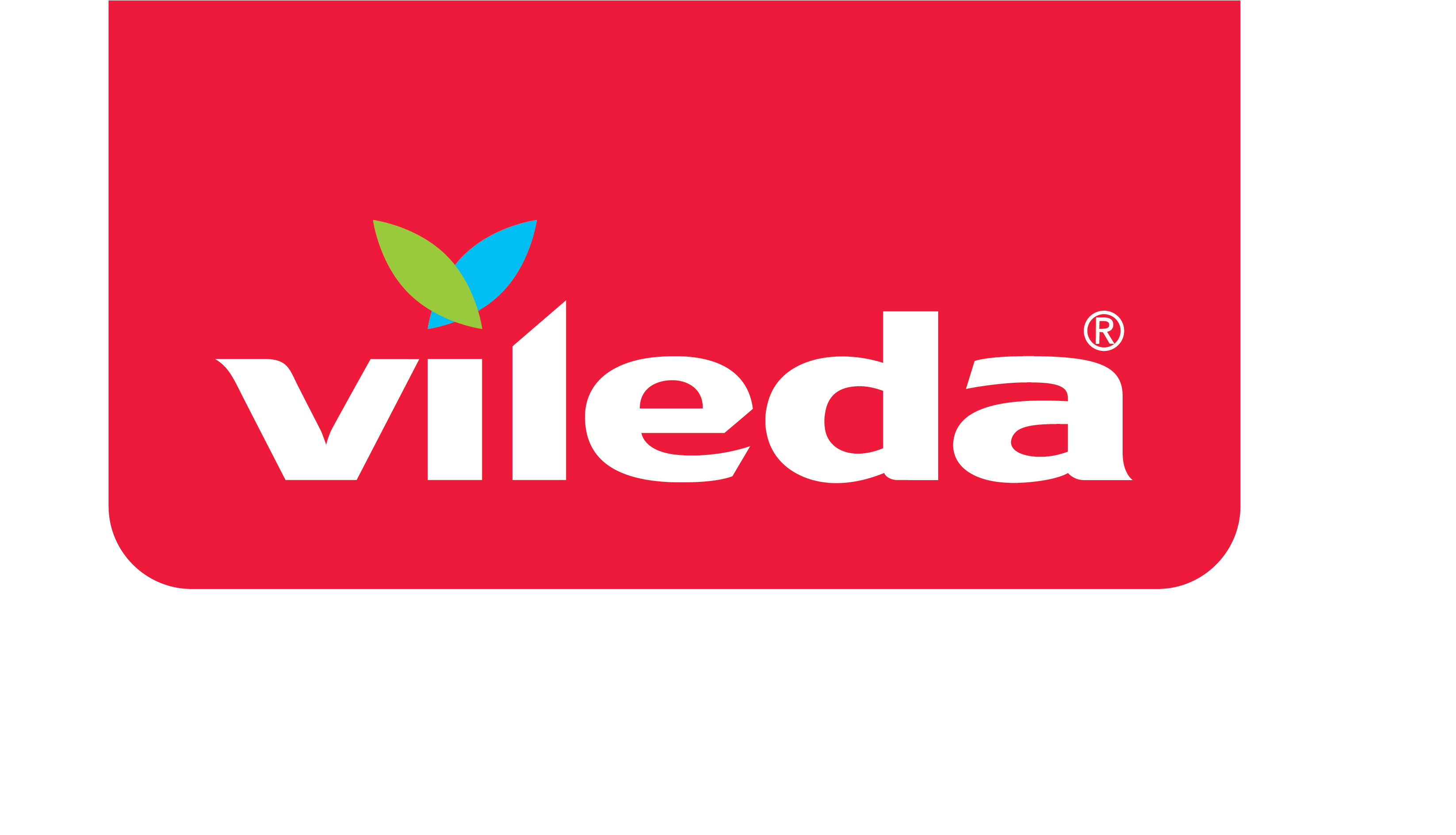 Vileda logo in the red rectangle background