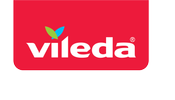 Vileda logo in the red rectangle background