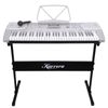 Karrera 61 Key Portable Electronic Keyboard Digital Piano with Stand & Sheet Music Holder for Beginners - Silver