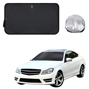 Front Windscreen Sun Shade for Mercedes-Benz C-class 2007 - 2014 Coupe (W204) - Standard 150 x 85 cm - Black