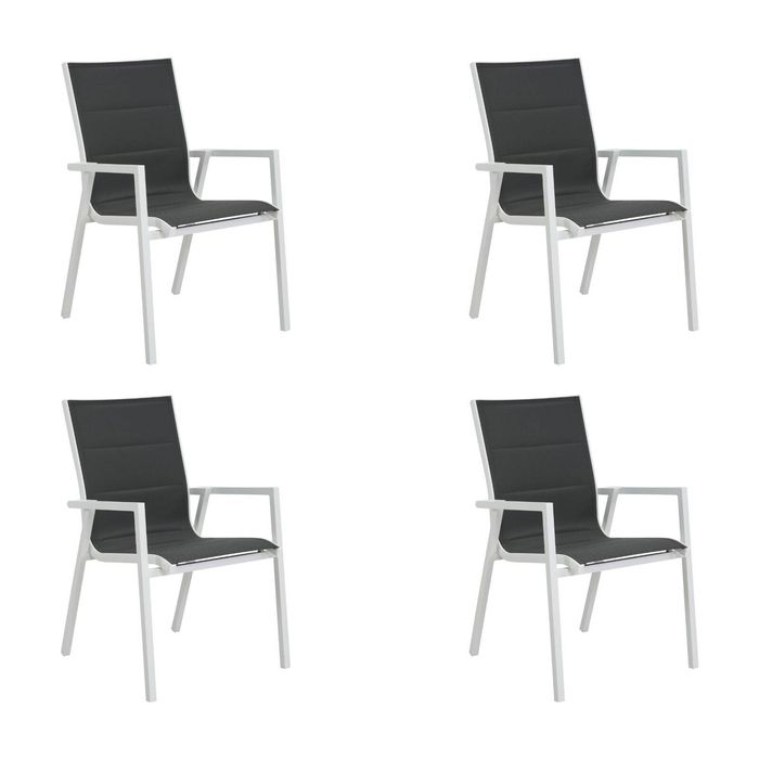 Outie 4pc Set Aluminium Outdoor Dining Chair White