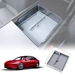 NEW Tesla Model 3 Highland 2023-Onwards Premium Centre Console Mid Organizer Tray Storage Grey