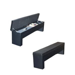 Topone Storage Pu Surface Bench For Game Tables Durable Steel Frame Set Of 2 - Black