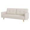 Levede 3 Seater Convertible Sofa Bed – Cotton Linen Adjustable Couch, Cream
