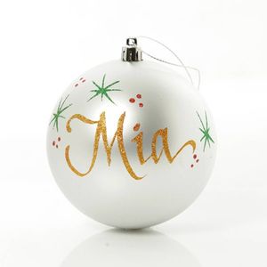 P&P Silver Personalised Shatterproof Bauble 8cm Acrylic Christmas Tree