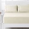 Hotel Living 250TC Polyester Cotton Fitted Sheet Set Double Cream