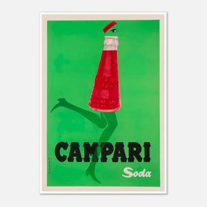 Galrie Vintage Campari Poster - Iconic Red Bottle with Green Legs for Retro Home Decor, Poster Only, A3 30 x 42cm (12 x 16inch)